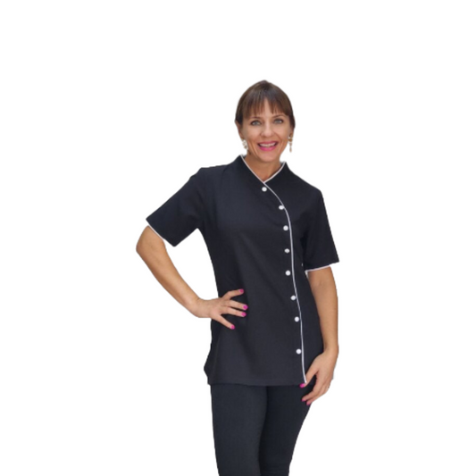 Maddy Tunic with Buttons (N2028BM) Black/white