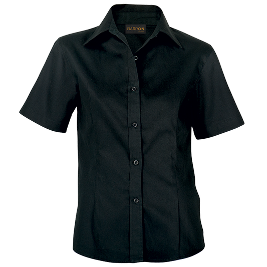 Ladies Brushed Cotton Twill Blouse Short Sleeve