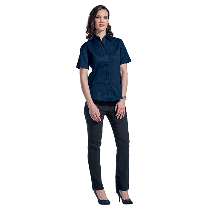 Ladies Brushed Cotton Twill Blouse Short Sleeve – Trendity Health and Spa