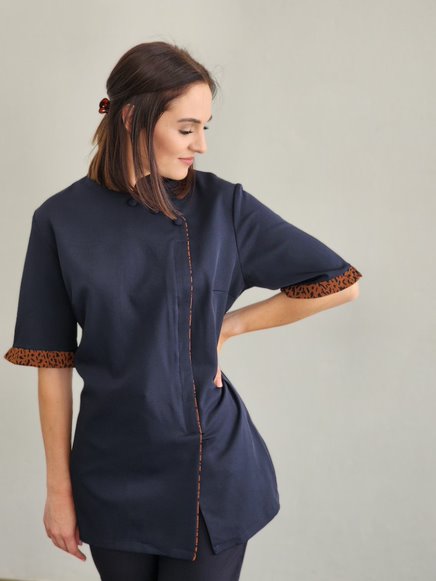 Madri Top Navy/Leo Tunic