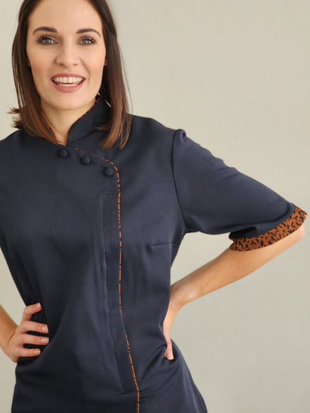 Madri Top Navy/Leo Tunic