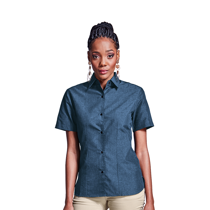 Ladies Berlin Blouse Short sleeve Blue