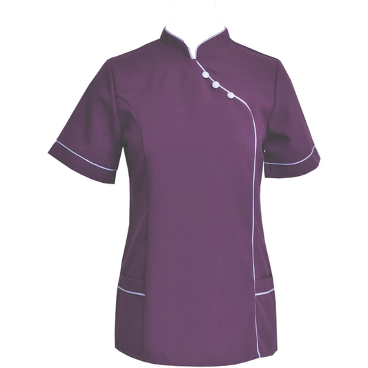 Nancy Blouse Purple/Lilac (BL3049BM) with piping detail down front