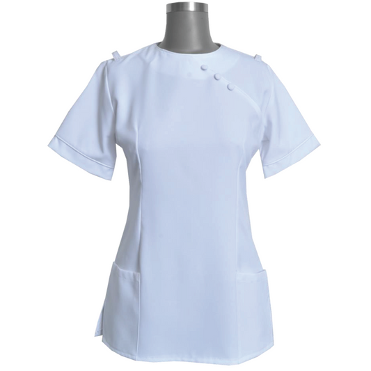 Nina SS Blouse (BL3047BM) White/White