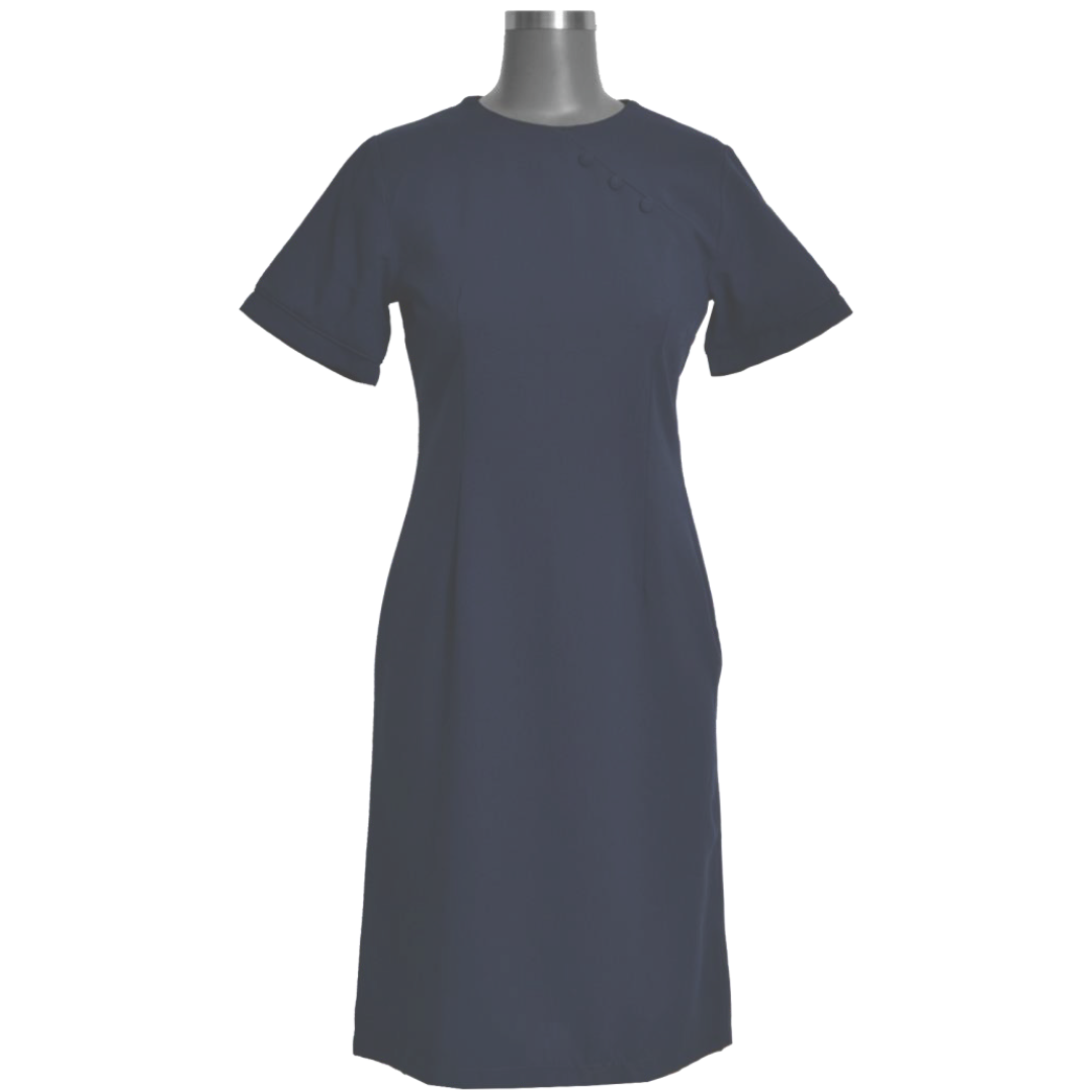 Madri Round Neck Nurses/Spa Dress Navy/Navy (BL3048BM)