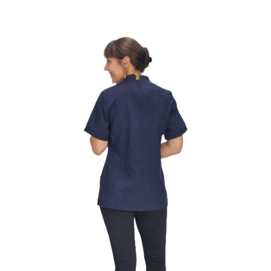 Nancy Blouse Navy/Navy (BL3049) with piping down front