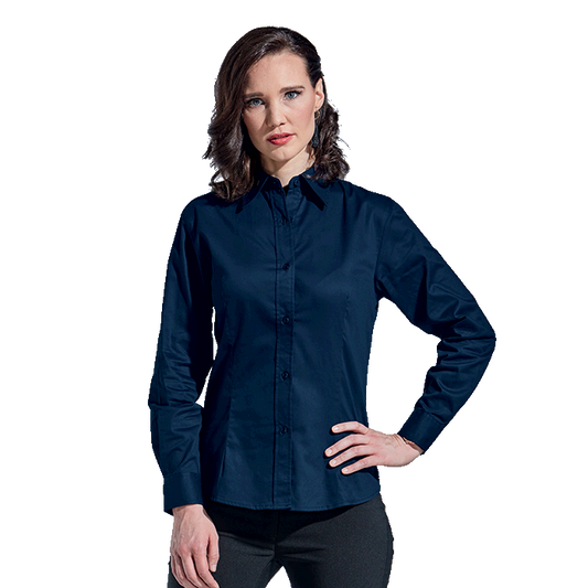 Ladies Brushed Cotton Twill Blouse Long Sleeve